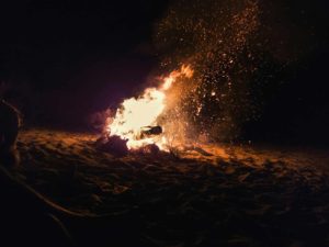 Sustainable campfire at Luxury Amazon Glamping EcoCamp - dinner and storytelling under stars